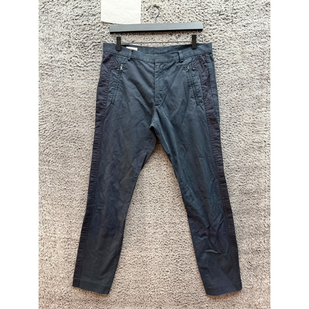 Dries Von Noten Mid Rise Slim Fit Twill Tapered Pants Black Mens Size 48
